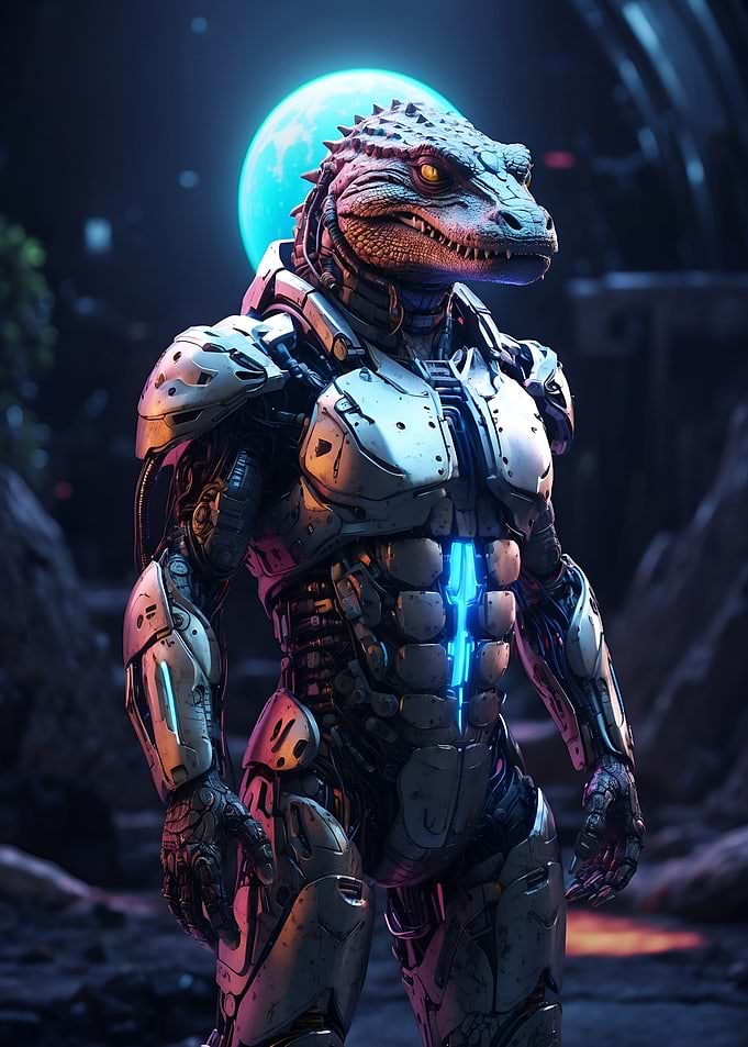 Alligator in cyborg body #1