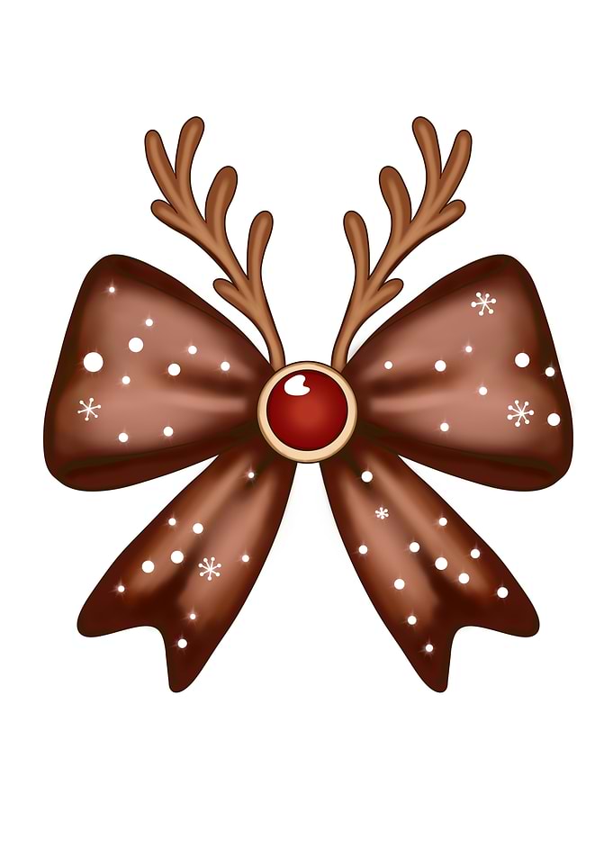 Reindeer Christmas Bow