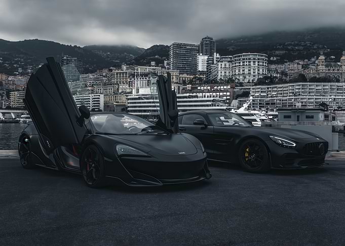 Two Black Luxury Cars in Monaco