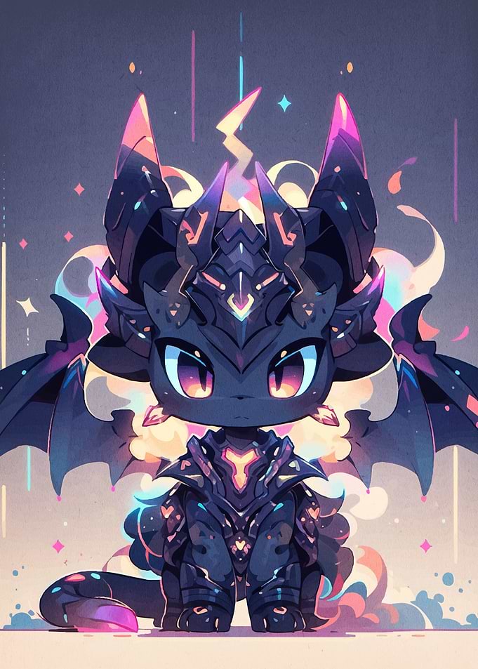 Cute Armored Dragon Cartoon