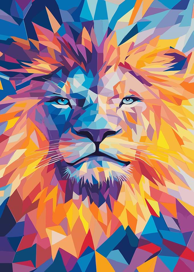 Geometric Lion Portrait