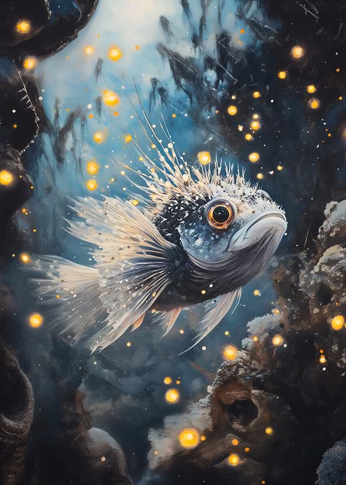 Stylized Fish in Underwater Scene