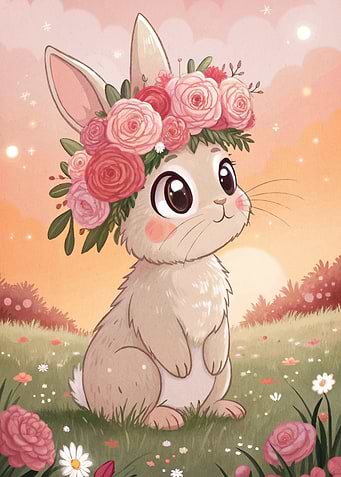 Cute Bunny Flower Crown