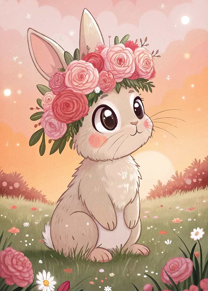 Cute Bunny Flower Crown