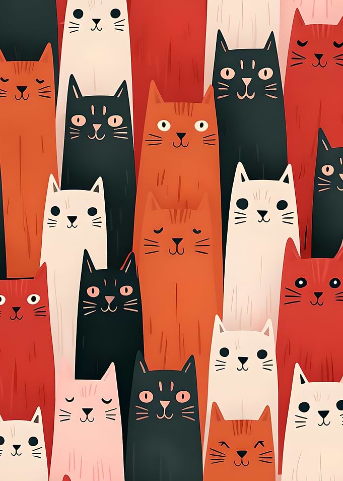 Colorful Cats Pattern