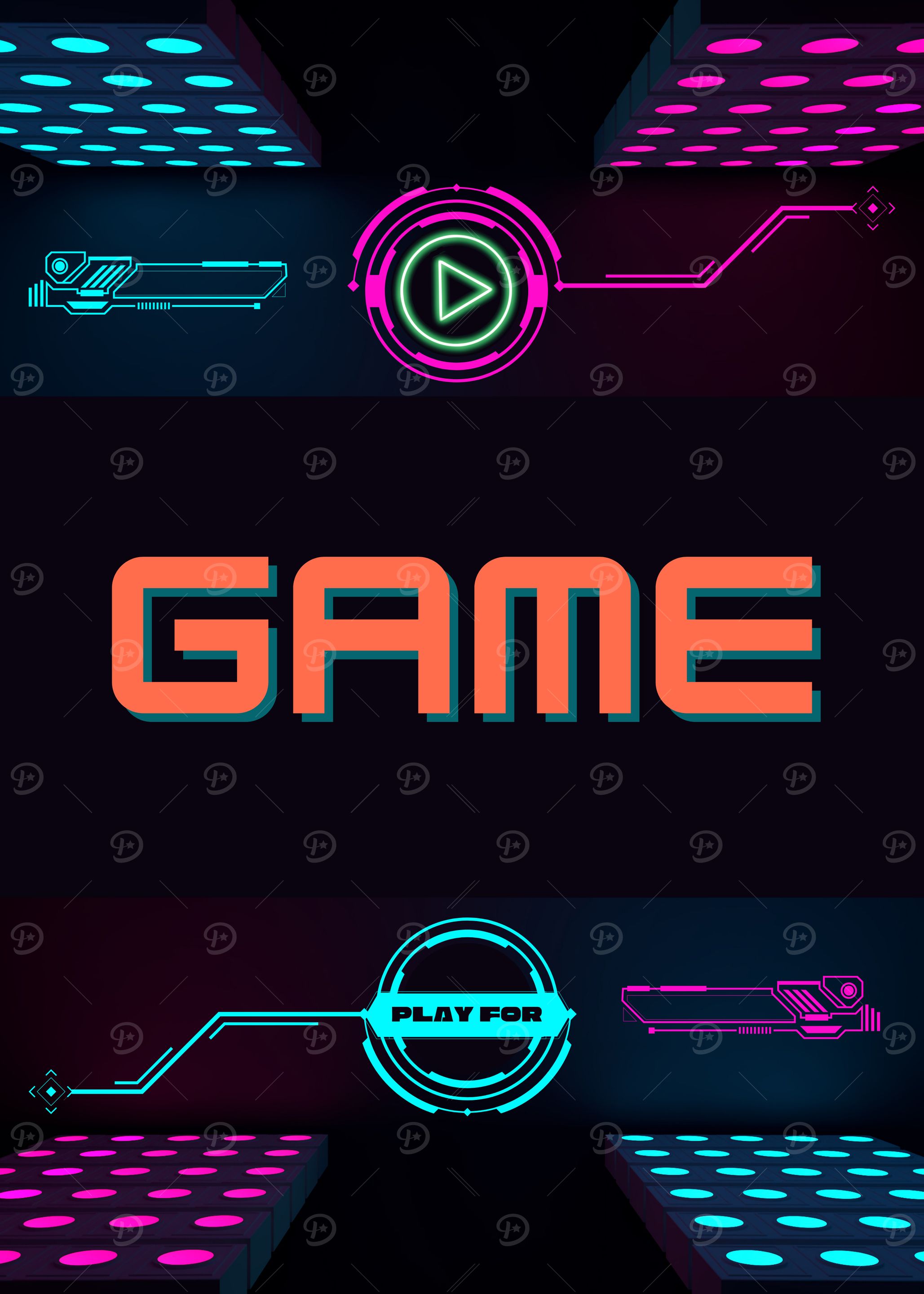 Neon Game Interface Design