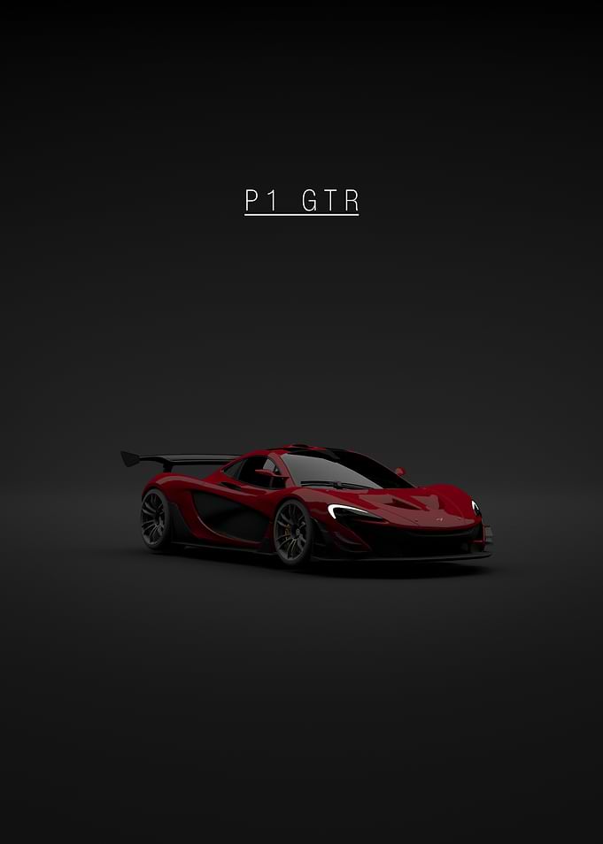 Red McLaren P1 GTR on Black Background