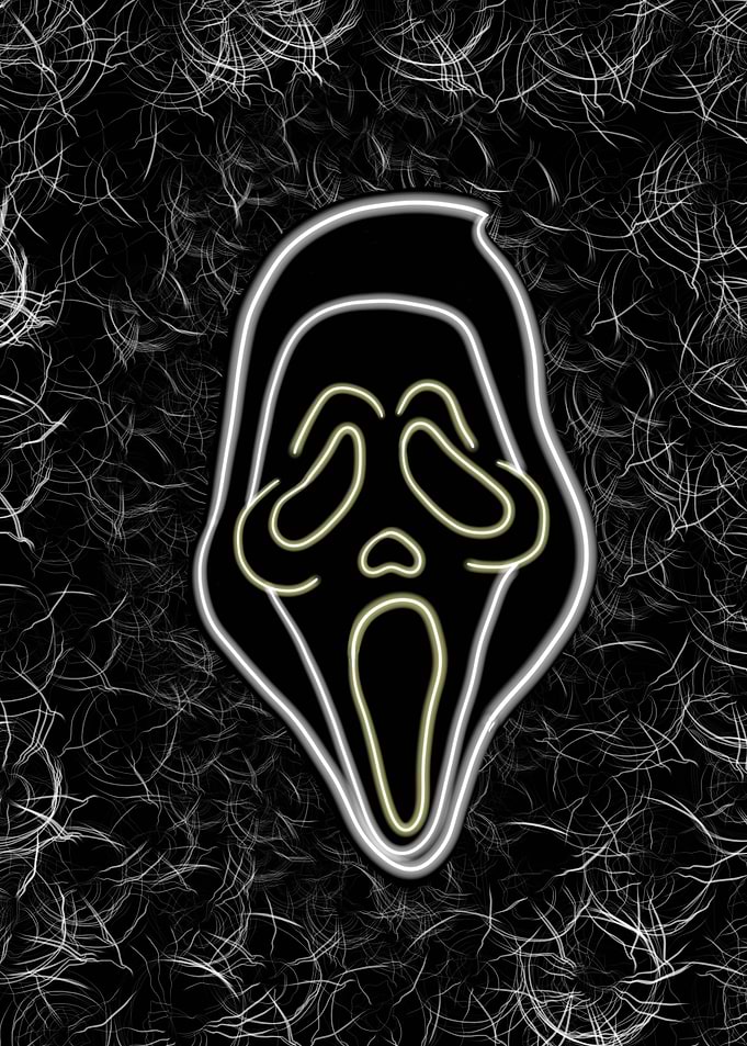 Scream Ghostface Neon Art
