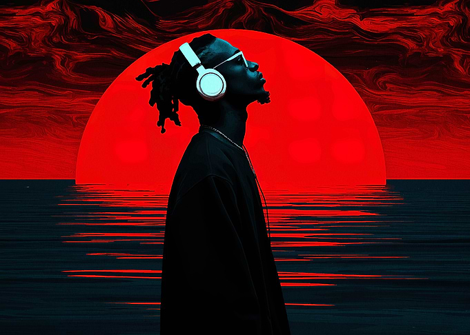 Man with Headphones at Sunset