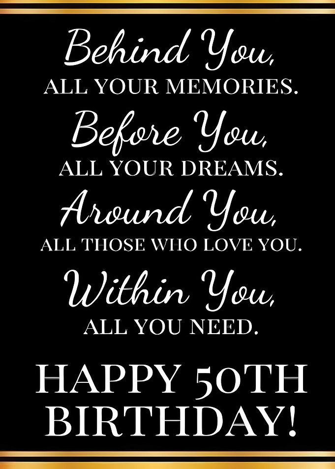 Happy 50th Birthday Inspirational Quote