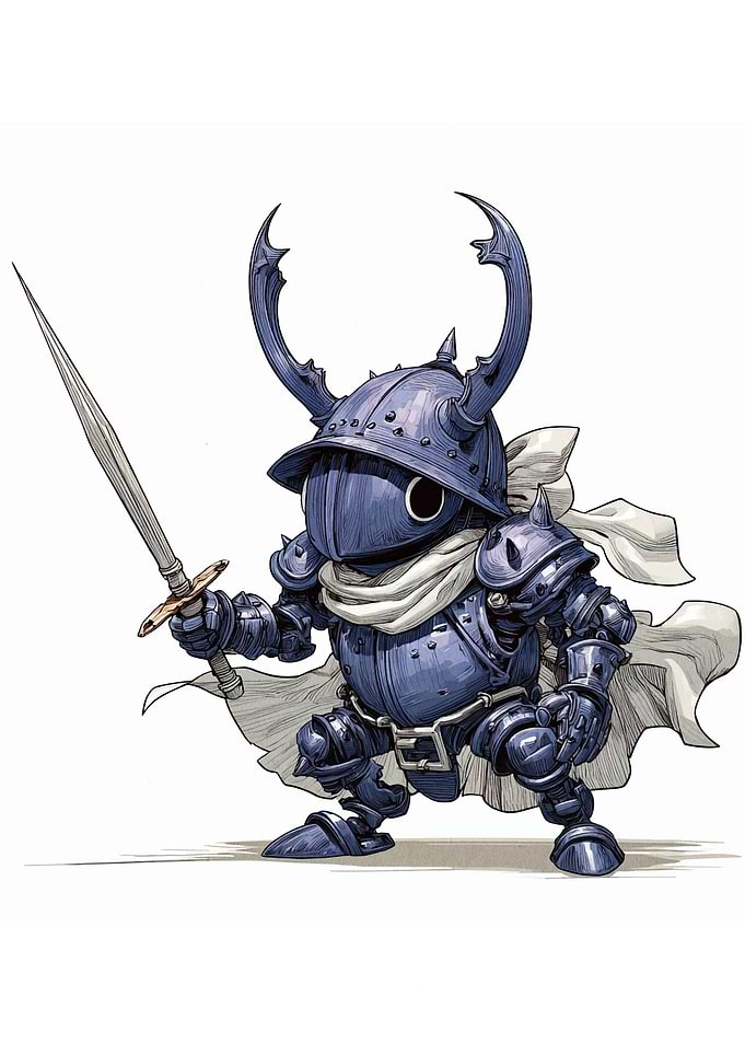 Beetle Knight with Sword Illustration