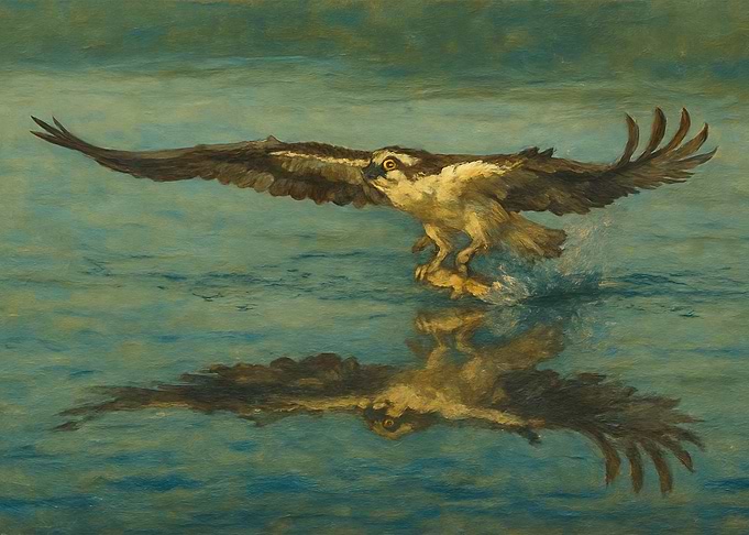 Osprey Catching Fish Painting