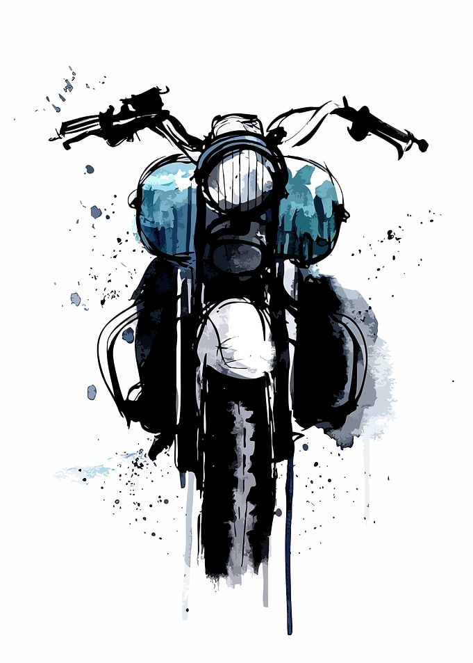 Motorcycle Watercolor Art