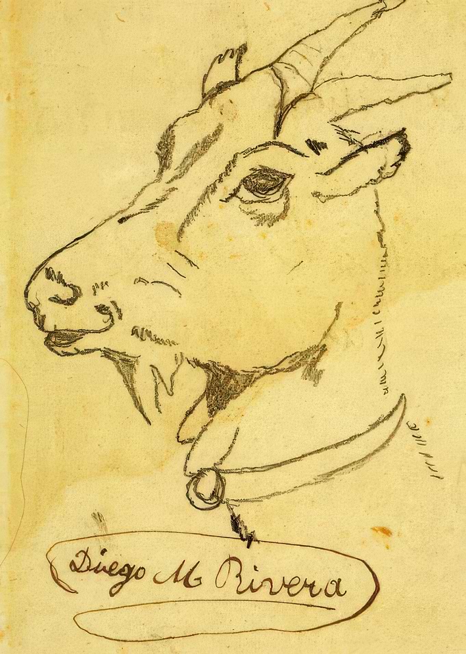 Diego Rivera Goat Sketch, diego rivera paintings