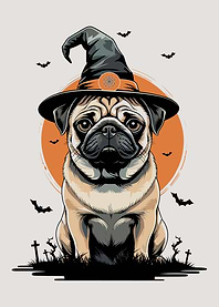 Halloween pug