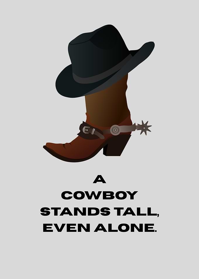 Cowboy Boot and Hat Illustration