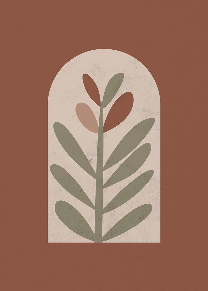Boho Terracotta Plant Art