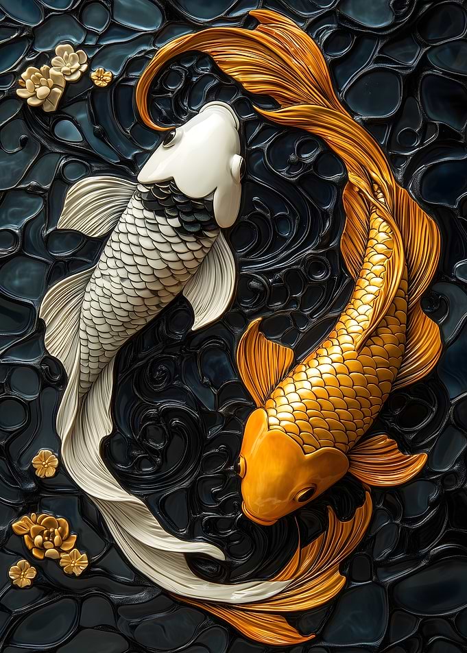 Yin Yang Koi Fish Art