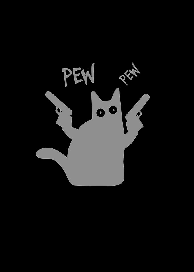 Gangster Cat with Guns