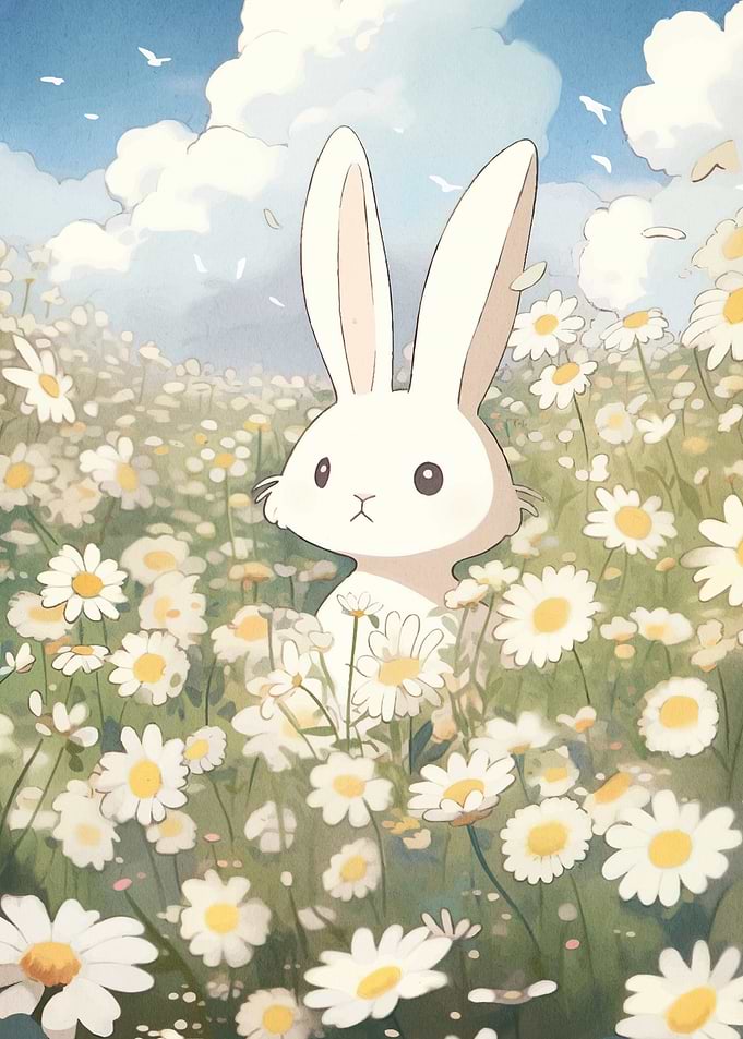 Rabbit Daisy Field