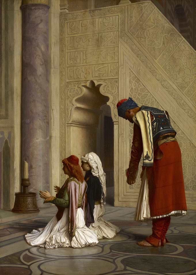 Prayer in the Mosque painting