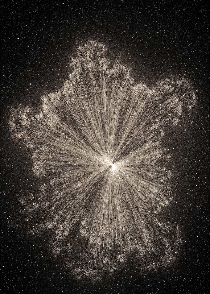 Exploding Star in Starry Sky