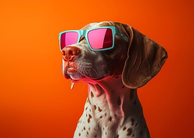 Cool bracco italiano Dog with Sunglasses