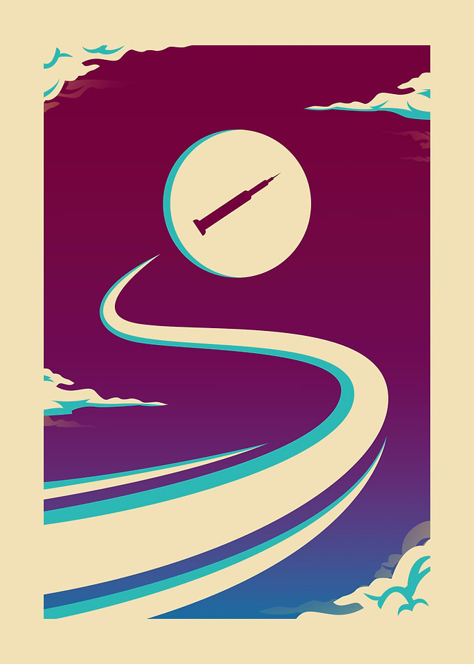 Rocket Launch Minimalist Art