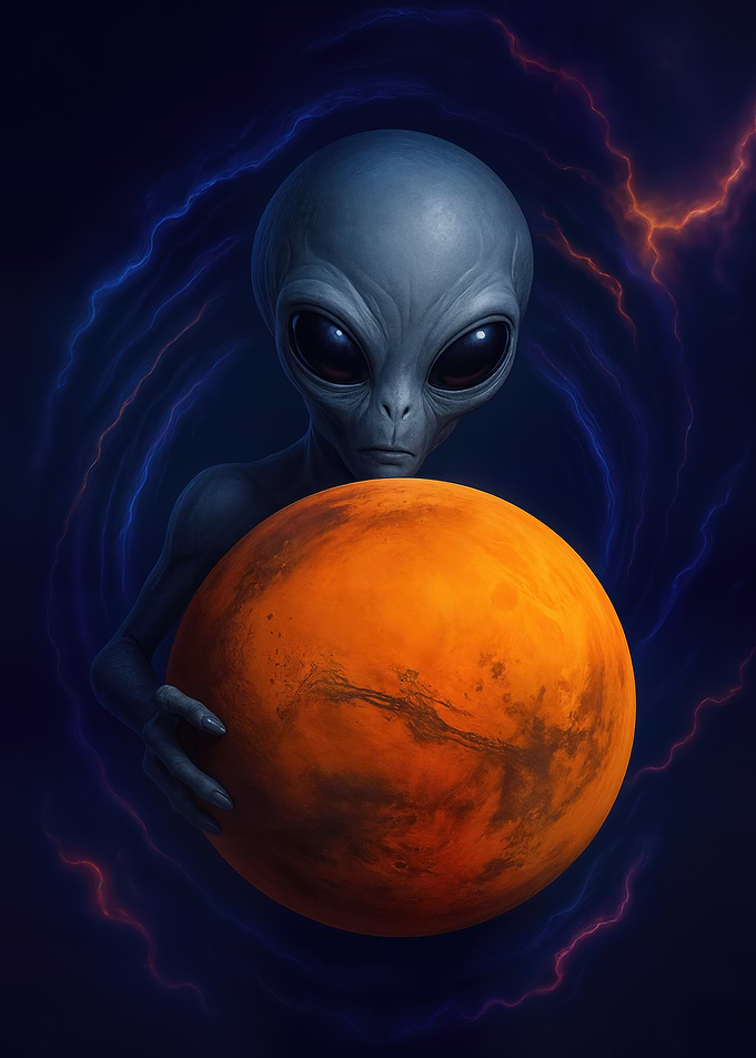 Alien Holding Mars Digital Art