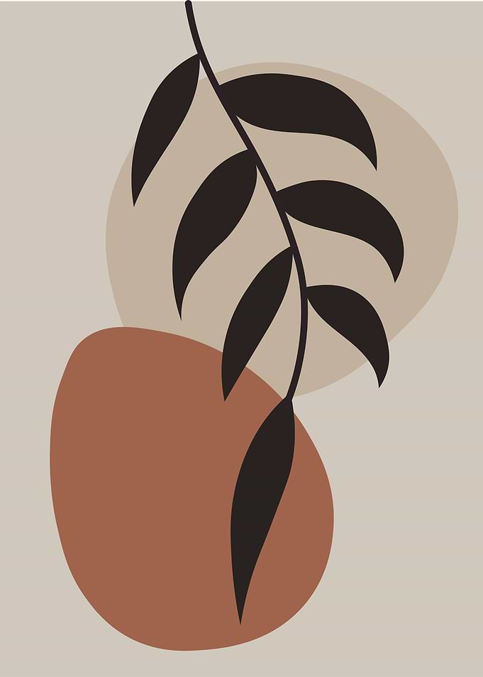 Abstract Plant Art with Earth Tones