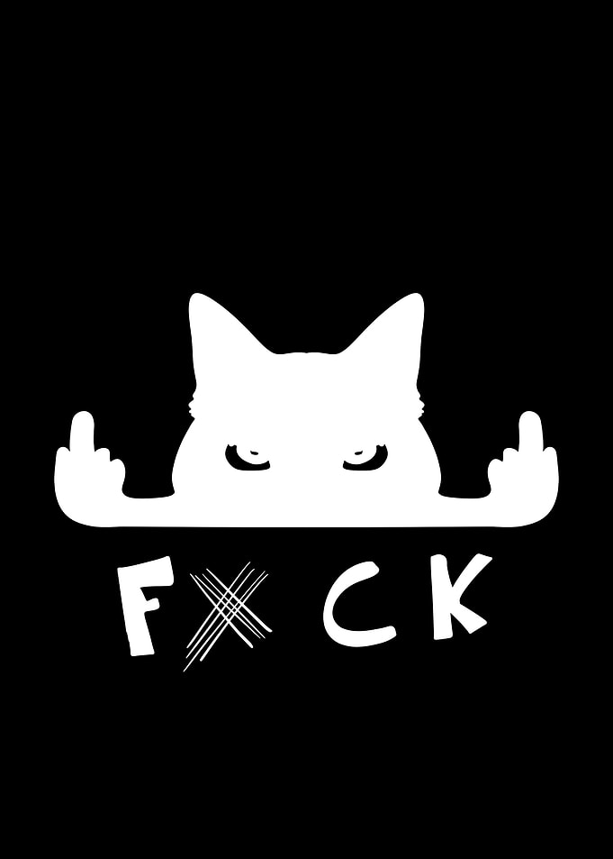 Offensive Cat Silhouette