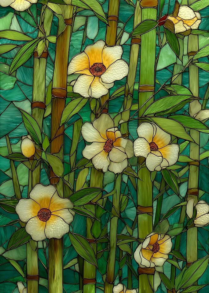 Flora Bamboo Stained Glass