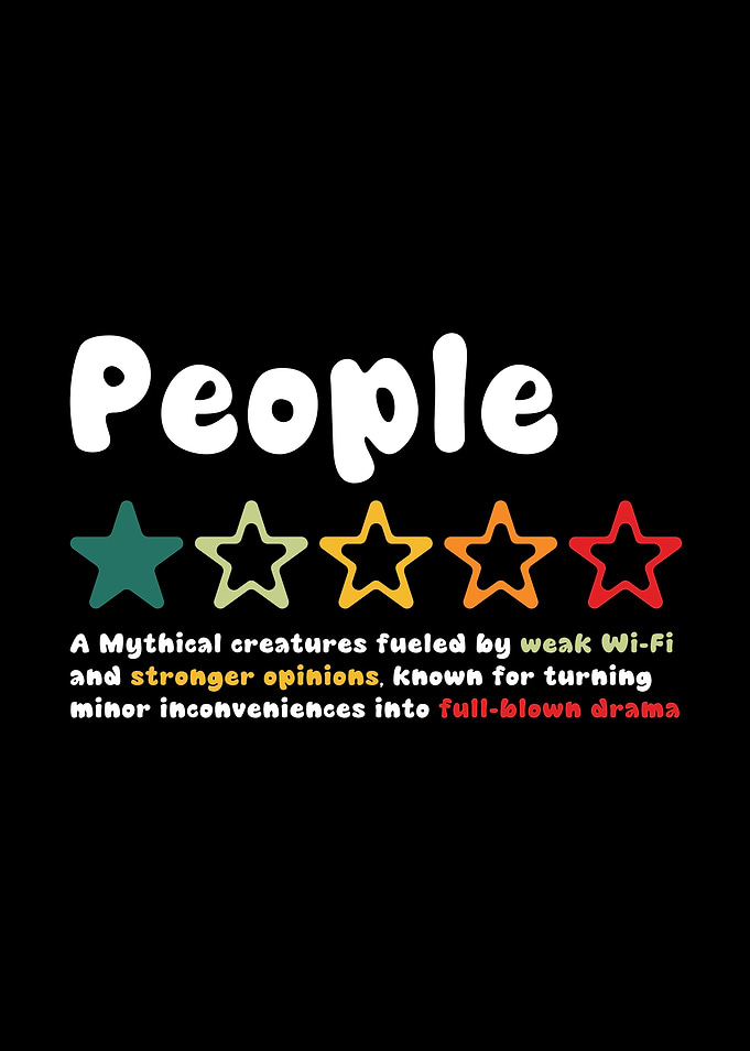 People definition funny people rating retro art