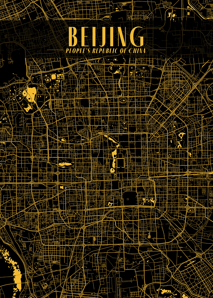 Golden Beijing City Map