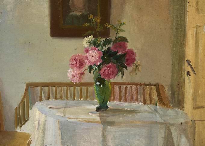 Still Life with Flowers and Portrait