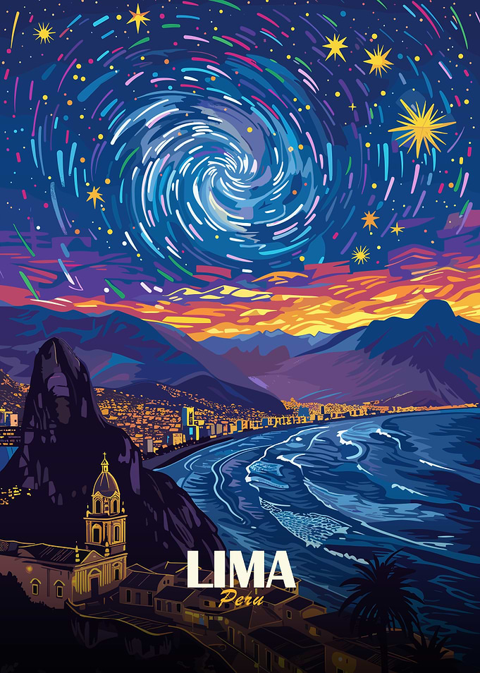 Lima Peru Travel Poster Art