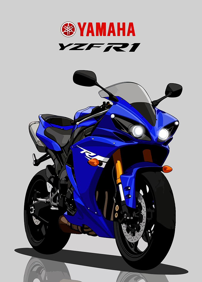 Yamaha YZF R1 Motorcycle Illustration