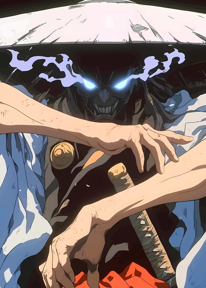 Samurai Warrior with Glowing Eyes
