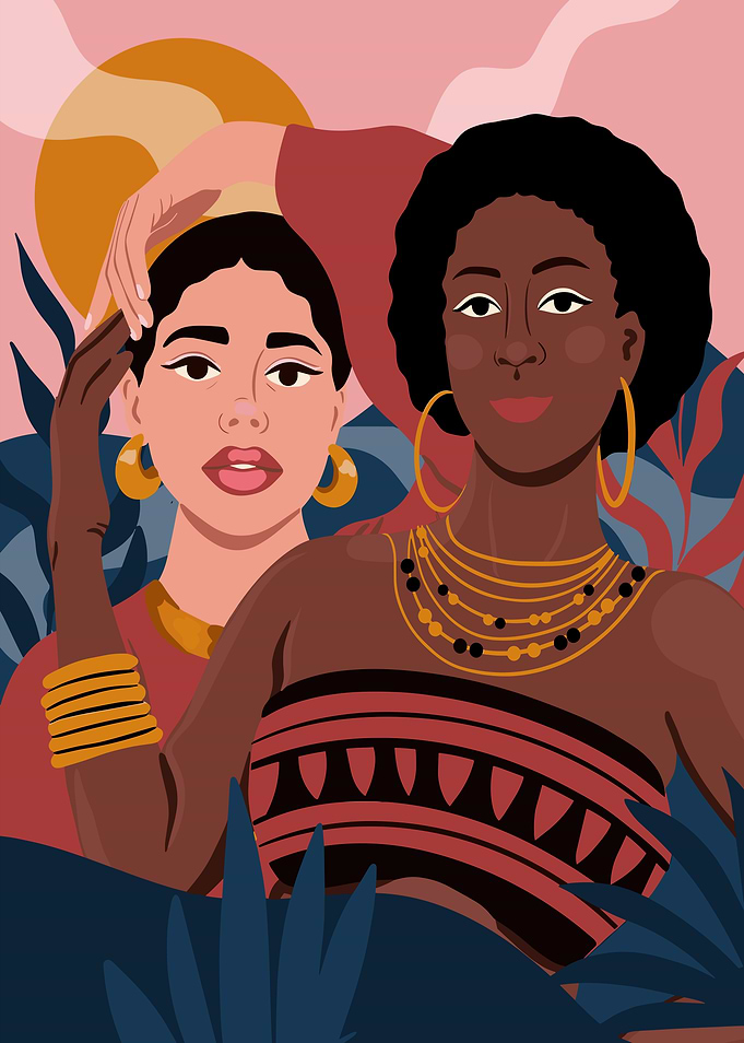 Two Women Illustration