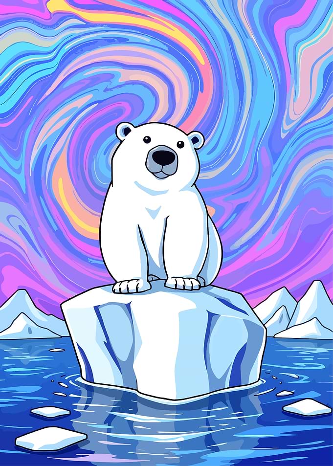 Polar Bear on Iceberg Art