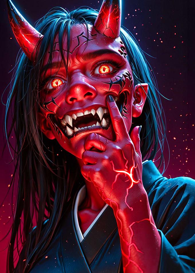 Red Oni Girl with Horns