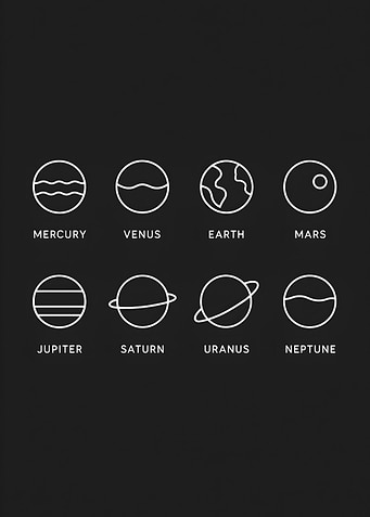 Planets of the Solar System Icons