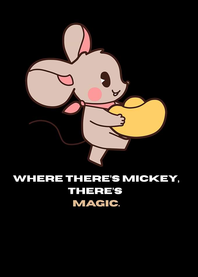 Cute Mouse with Gold Ingot