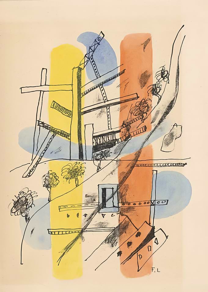 Abstract Cityscape with Construction Elements - Fernand Leger