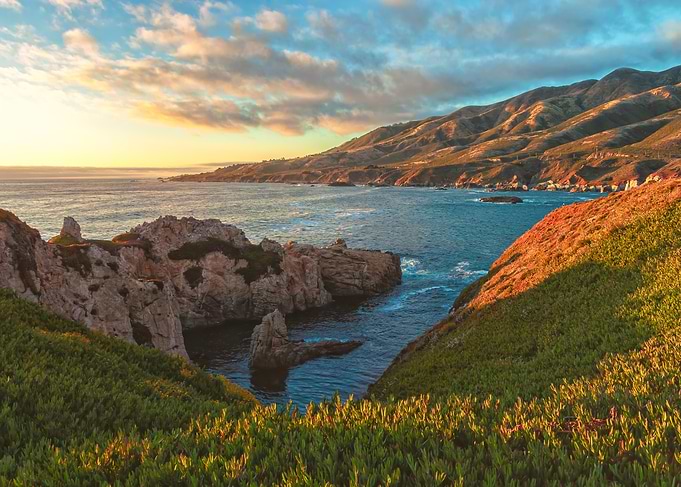 California Coastal Landscape at Sunset