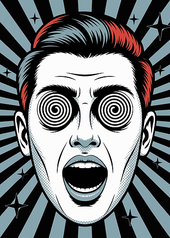 Hypnotized Man Pop Art Illustration
