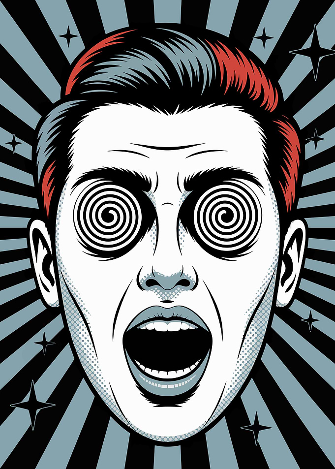 Hypnotized Man Pop Art Illustration
