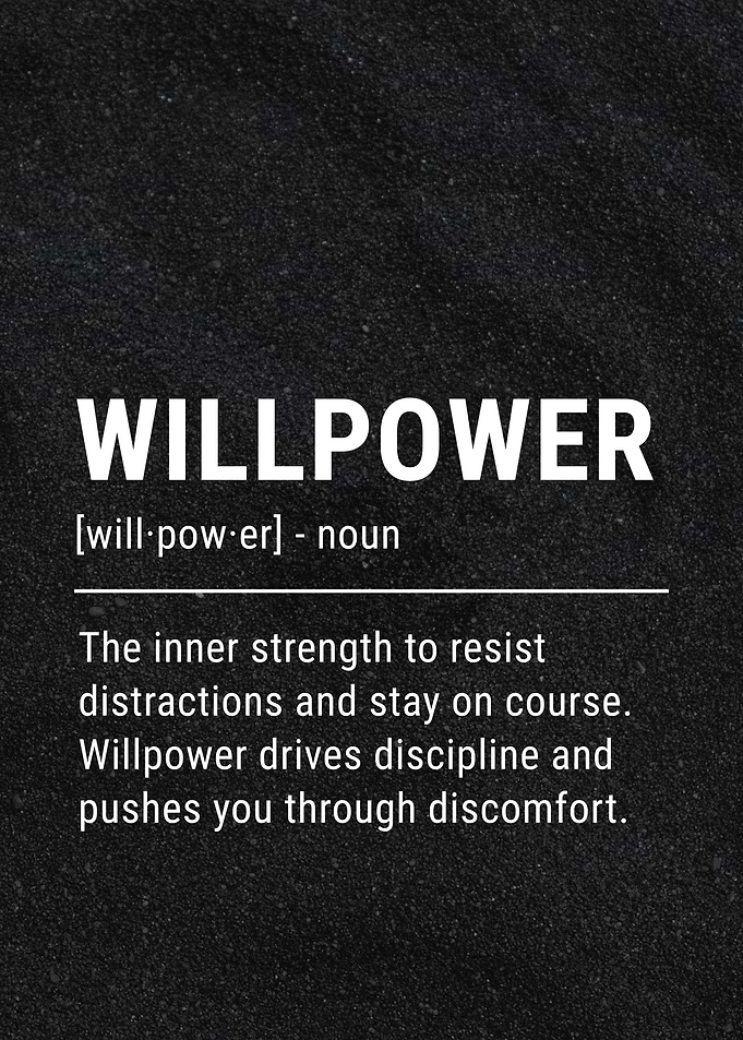Willpower Definition on Dark Background