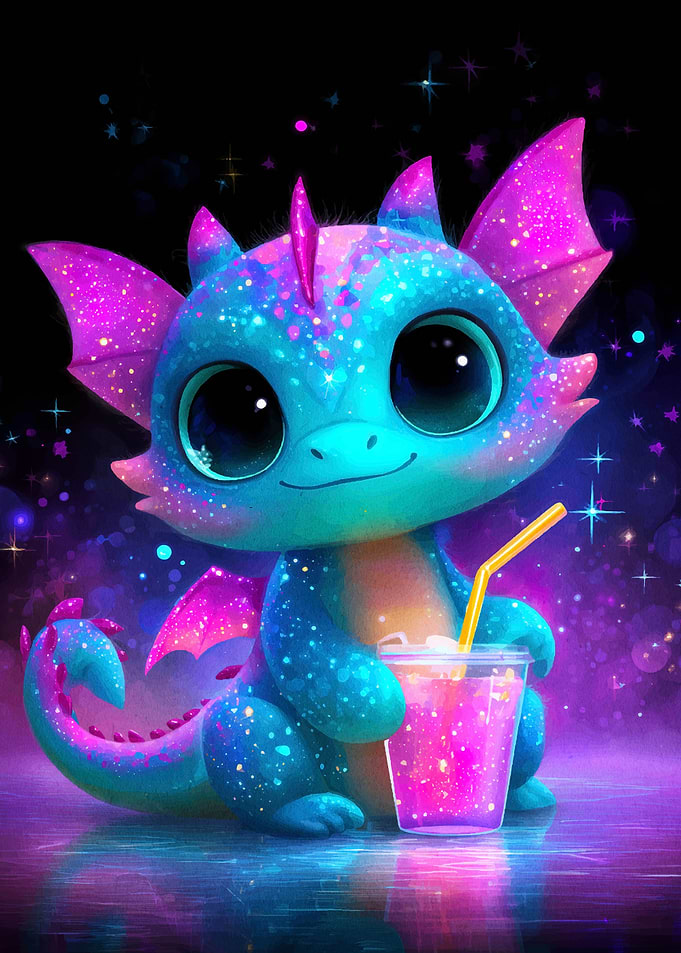 Cute Dragon with Drink