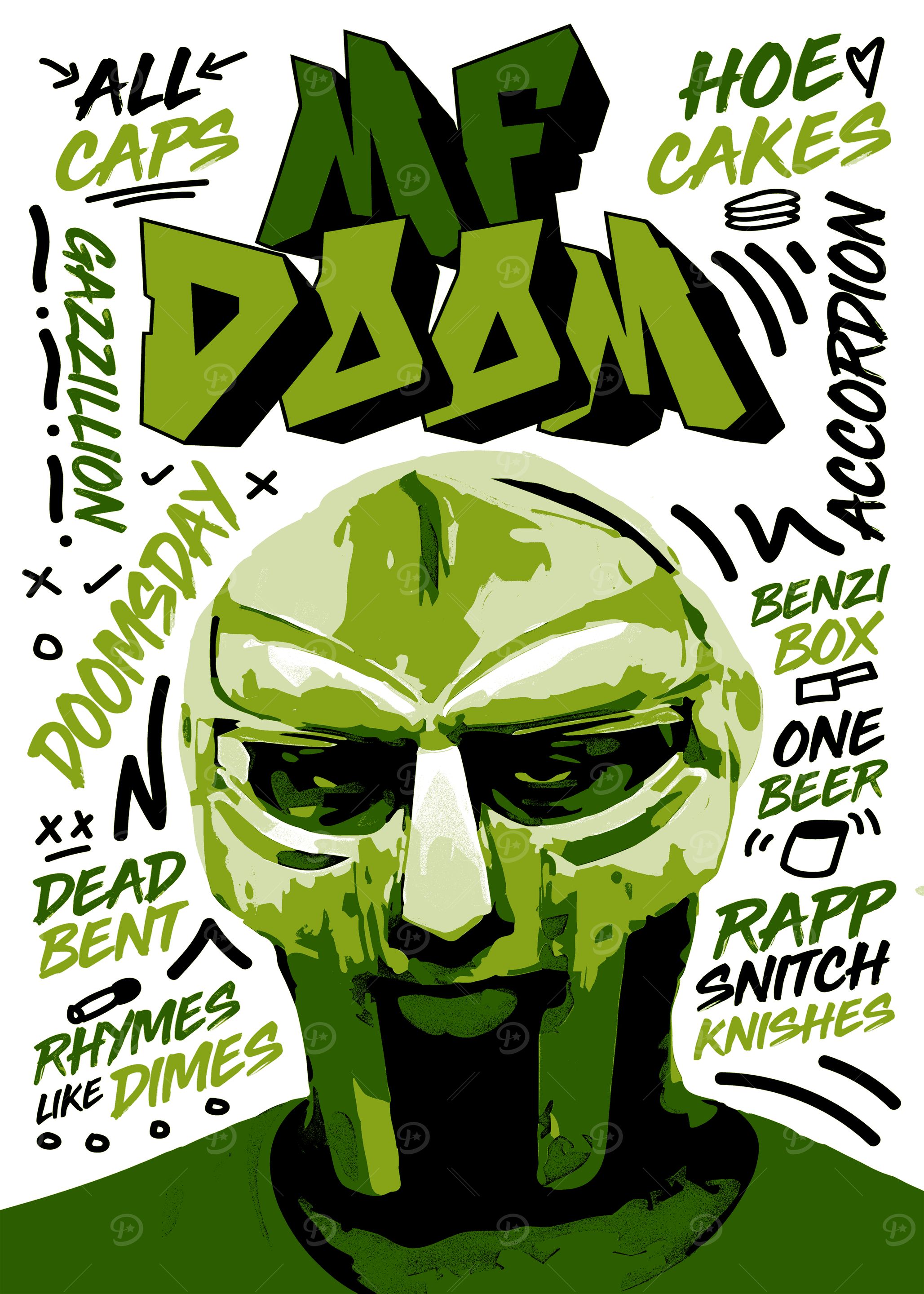 MF DOOM Green Portrait